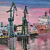 Krystyna Mościszko - Torpedo Station, Gdańsk, 30x40x1cm acrylic on canvas