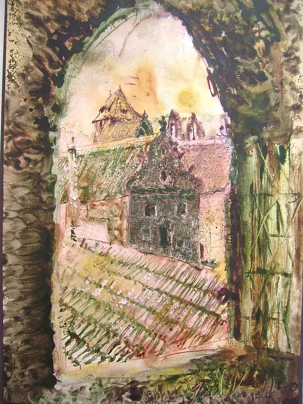 Jacek Kamiński - Toruń-Katedra ss.Janów- widok z okna przy ul.Mostowej