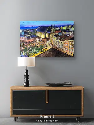 Krystyna Mościszko, Torun, acrylic on canvas 70x50x1 cm, Acrylic painting - canvas, 70 x 50