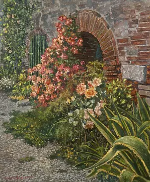 Wojciech Górecki -  Tuscany - Wall and flowers