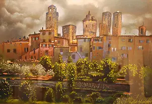 Andrzej Siewierski - Toskania -wiok na miasto