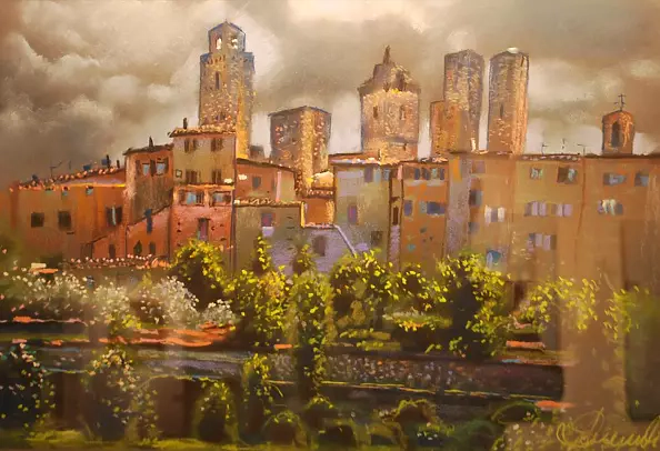 Andrzej Siewierski - Toskania -wiok na miasto