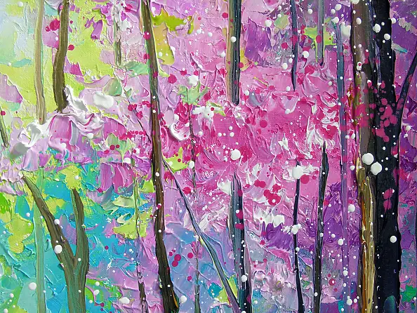 Olha Darchuk, Towards a blooming world with, Obraz olejny - płótno, 50 x 70