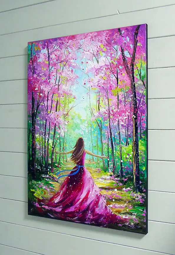 Olha Darchuk, Towards a blooming world with, Obraz olejny - płótno, 50 x 70