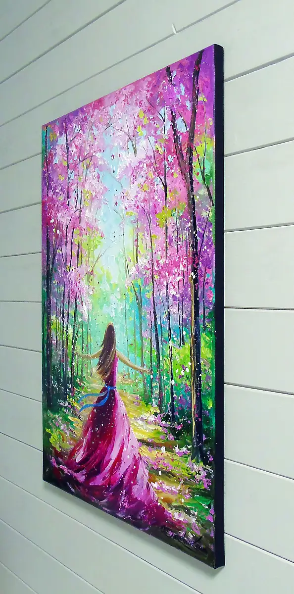 Olha Darchuk, Towards a blooming world with, Obraz olejny - płótno, 50 x 70