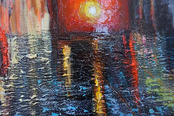 Marlena Łozińska - Tramwaj i para z parasolem