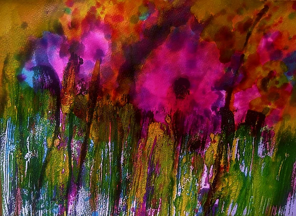 Marzena Salwowska - Grass and flower/monotype/2