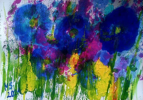 Marzena Salwowska - Grass and flower/monotype/3