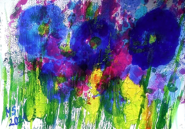 Marzena Salwowska - Grass and flower/monotype/3