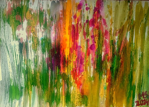 Marzena Salwowska - Grass and flower/monotype/4