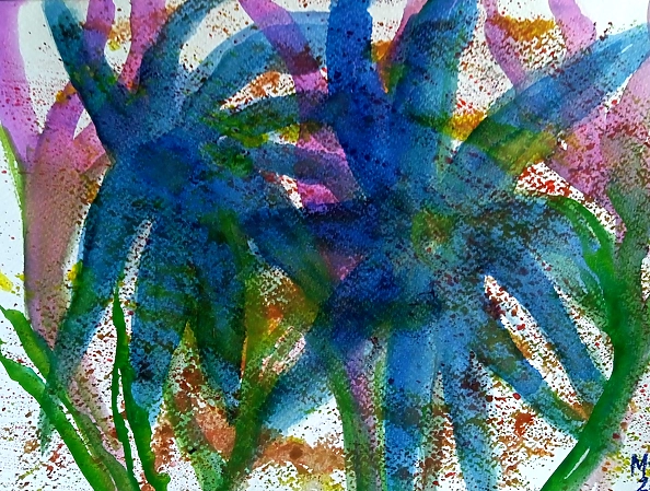 Marzena Salwowska - Trawa i kwiat/monotypia/9