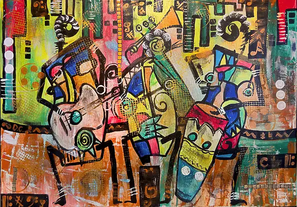 Marek Lutek, TriO 11604, Acrylic painting - canvas, 50 x 70
