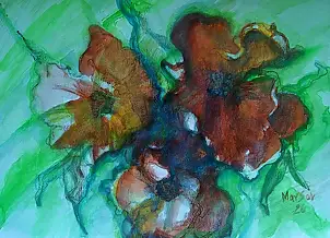 Marzena Salwowska, Trochę sangwiniczne róże/Trawa i kwiat, Akwarele, Inne - , 42 x 30