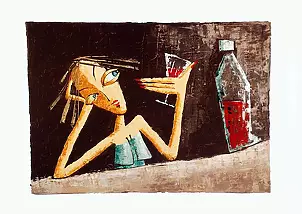 Romana Klinkosz - Troda z lampką wina