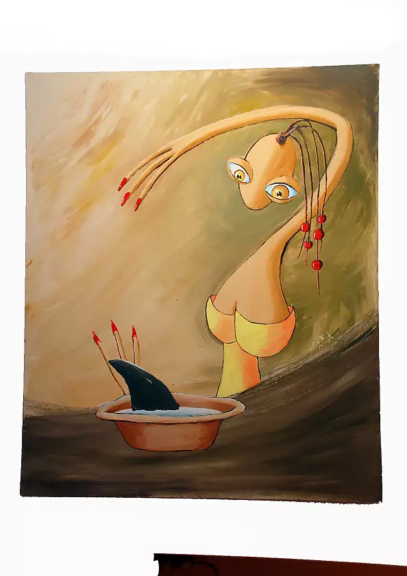 Romana Klinkosz - Trod on a plate with a shark