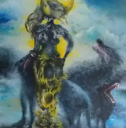 barbara Dybala, Trophäen, Ölbild - Leinwand, 60 x 80