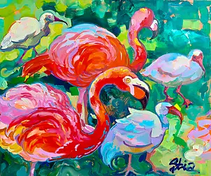 Anastasiia Kurkova, Tropikalny Spektakl, Obraz olejny - płótno, 85 x 70