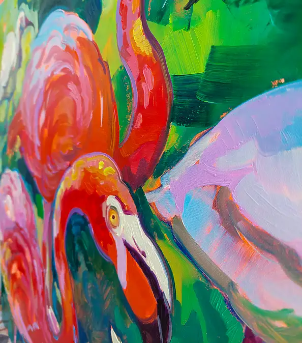 Anastasiia Kurkova, Tropikalny Spektakl, Obraz olejny - płótno, 85 x 70