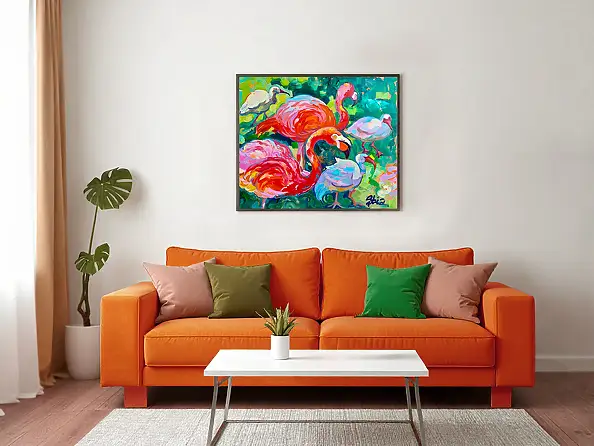 Anastasiia Kurkova, Tropikalny Spektakl, Obraz olejny - płótno, 85 x 70