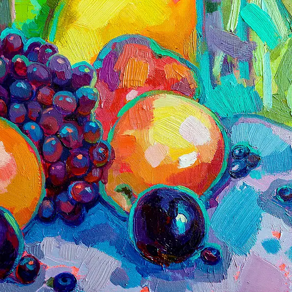 Anastasiia Kurkova, Tropikalny Śpiew, Obraz olejny - płótno, 90 x 90