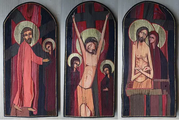 Stanisław Polaniak - Tryptyk Męki Pańskiej z cylku Ikony Autorskie