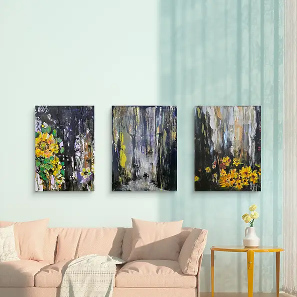 Ewa Mościszko, Triptych Steal Me Now, Acrylic painting - canvas, 40 x 50