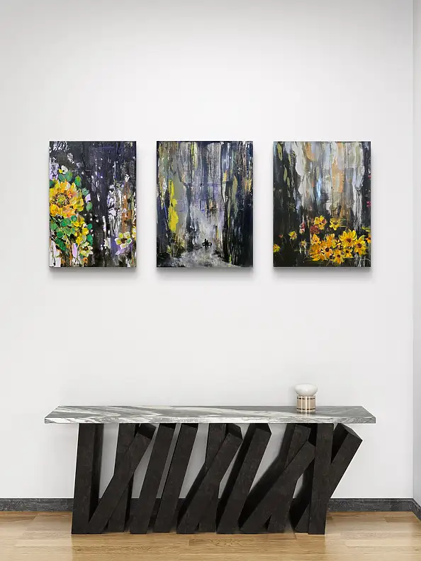 Ewa Mościszko, Triptych Steal Me Now, Acrylic painting - canvas, 40 x 50