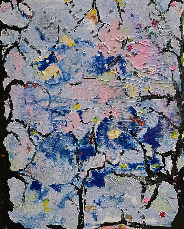 Ewa Mościszko, Beech triptych on canvas, Acrylic painting - canvas, 40 x 50