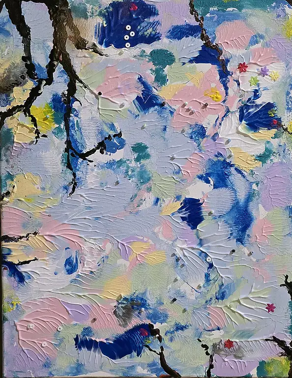 Ewa Mościszko, Beech triptych on canvas, Acrylic painting - canvas, 40 x 50