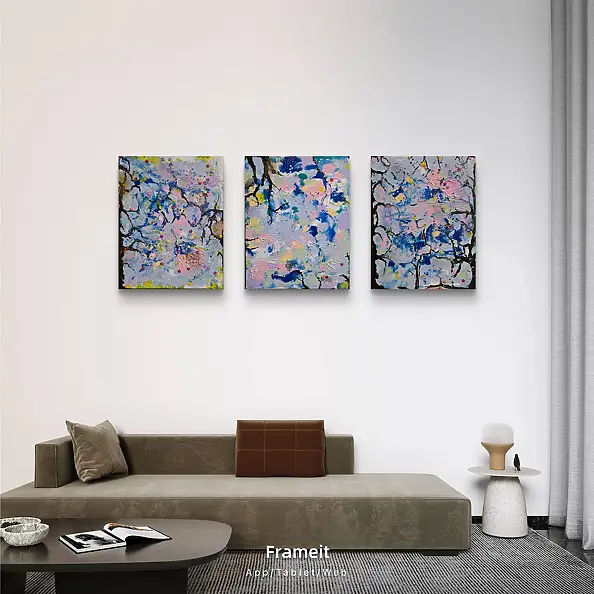 Ewa Mościszko, Buchen-Triptychon auf Leinwand, Acrylgemälde - Leinwand, 40 x 50