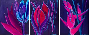 Oksana Chumakova - Painting triptych "Flowers"