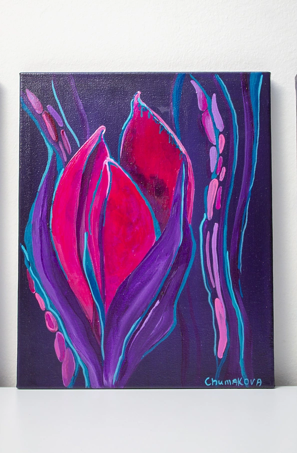 Oksana Chumakova - Painting triptych "Flowers"