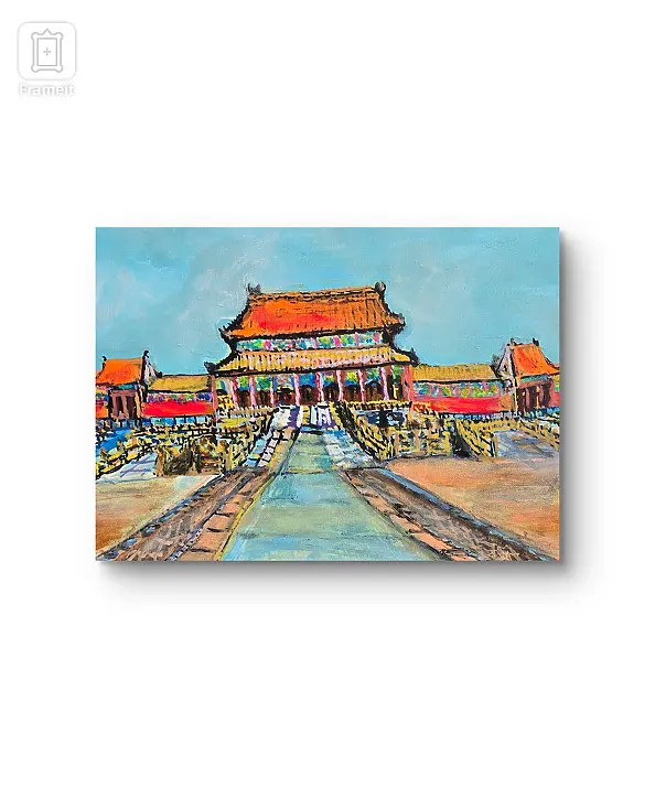 Krystyna Mościszko - Triptych on canvas, 30x40x1 cm, Beijing