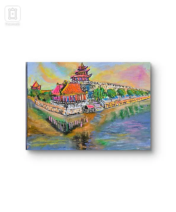 Krystyna Mościszko - Triptych on canvas, 30x40x1 cm, Beijing