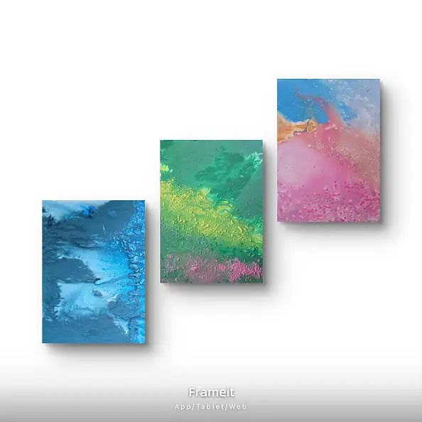 Ewa Mościszko, Triptych on canvas 75x55x1 cm, Acrylic painting - canvas, 55 x 75