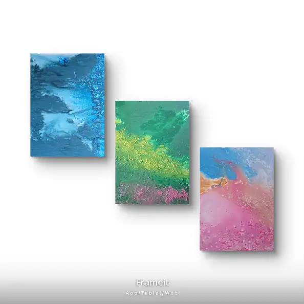 Ewa Mościszko, Triptych on canvas 75x55x1 cm, Acrylic painting - canvas, 55 x 75