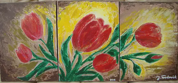 Jolanta Tomkowiak - Triptych - tulips