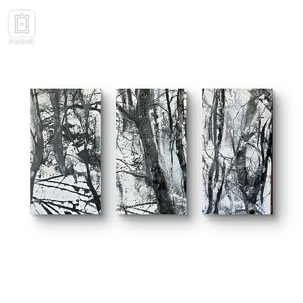Ewa Mościszko - Winter triptych on canvas, 60/20/2cm. Each