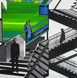 Adrian Wojciechowski, Три мира. Три взгляда. Одно пространство., Акрилова картина - холст, 80 x 80