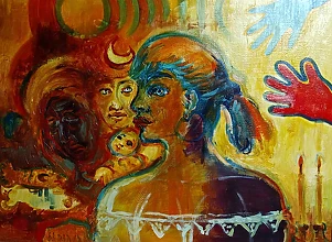   - Three faces of a woman