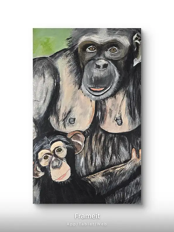 Ewa Mościszko, I'm sticking with my mom, Acrylic painting - canvas, 40 x 60