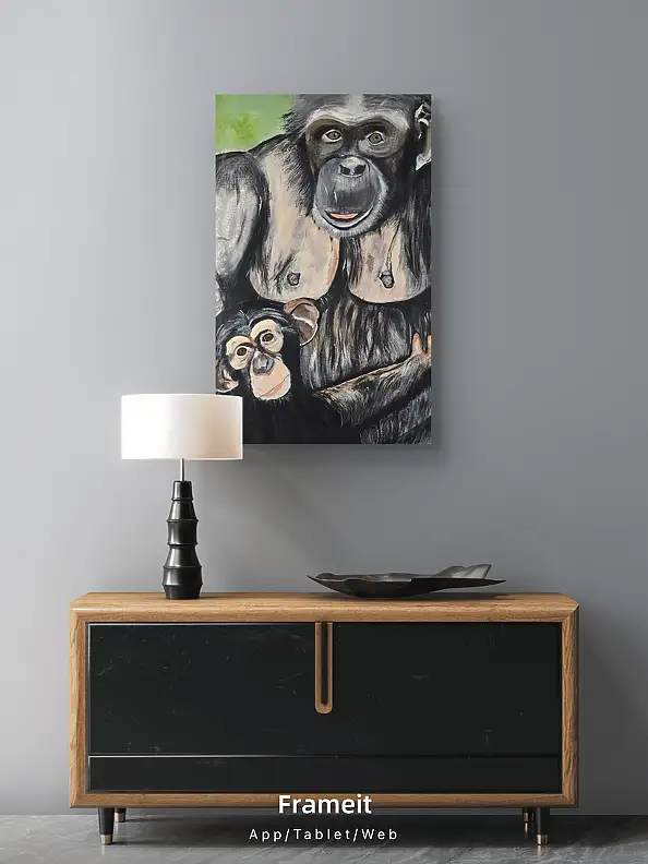 Ewa Mościszko, I'm sticking with my mom, Acrylic painting - canvas, 40 x 60