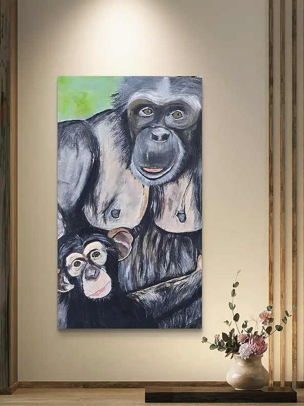 Ewa Mościszko, I'm sticking with my mom, Acrylic painting - canvas, 40 x 60
