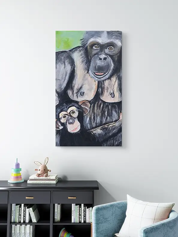 Ewa Mościszko, I'm sticking with my mom, Acrylic painting - canvas, 40 x 60