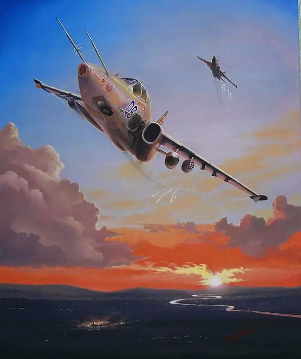 . Migar - Tu-25 attack at dusk