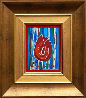 Edward Dwurnik, Tulipan Czerwony, Obraz akrylowy, Obraz olejny - płótno, 13 x 18