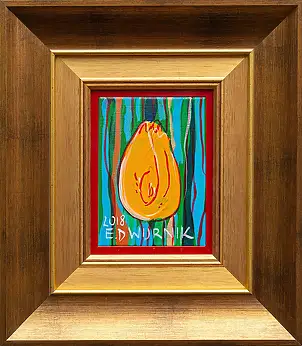 Edward Dwurnik, Tulipan pomarańczowy, Obraz akrylowy, Obraz olejny - płótno, 13 x 18