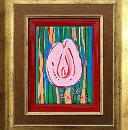 Edward Dwurnik - Tulipan- różowy, rok 2017,