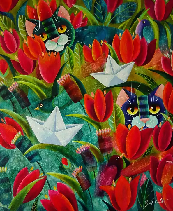 Wiesława Burnat - Tulipanowe fale ogrodu