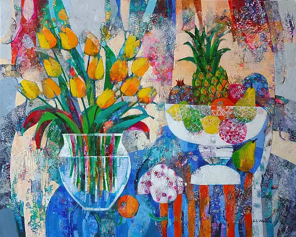 Alicja Słaboń Urbaniak - Tulipany i owoce